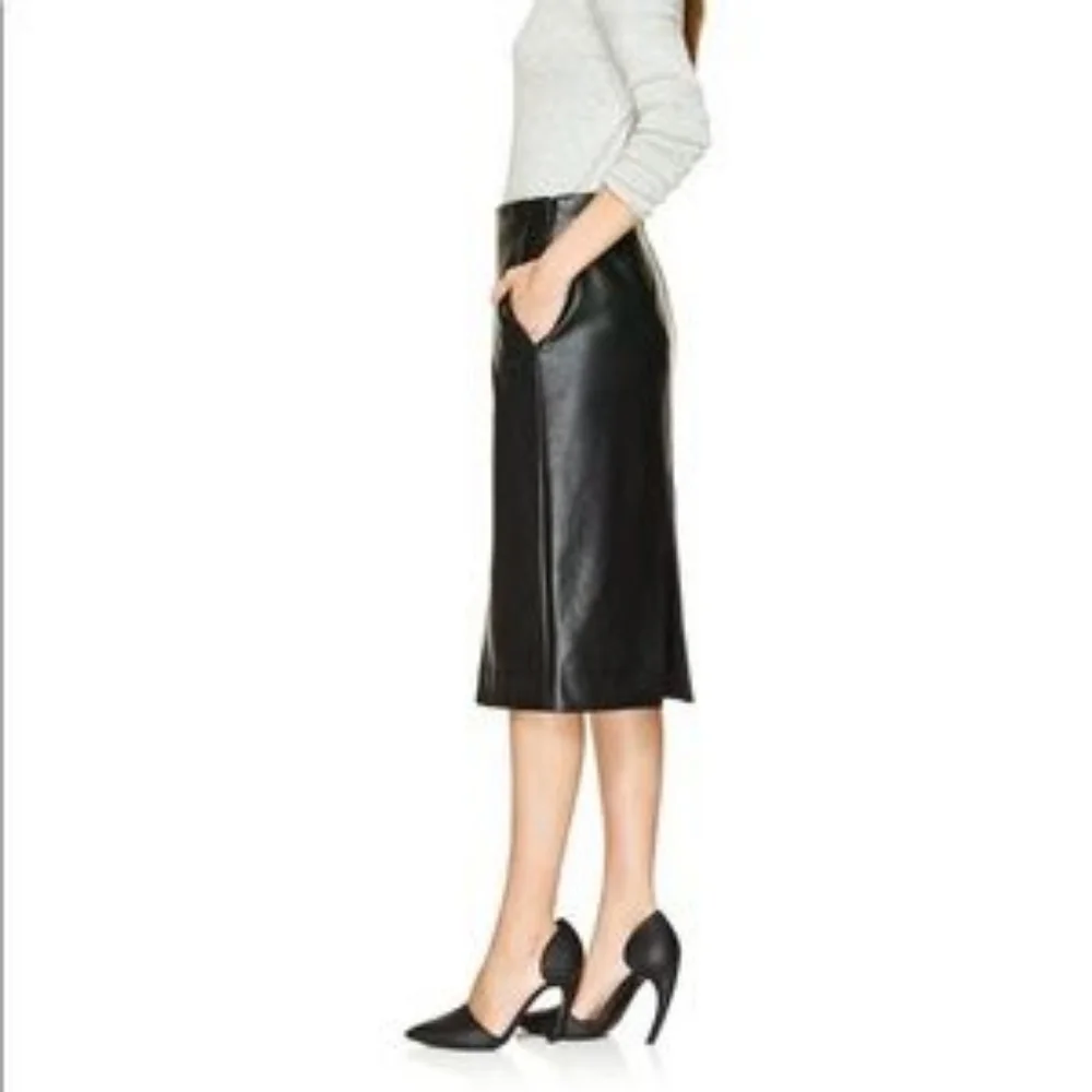 Aritzia Jax Vegan Leather Skirt with slit - Picture 7 of 9